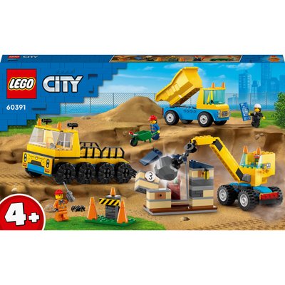 Camions de chantier et grue de démolition Lego City 60391
