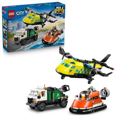 Avion, camion d’assistance et aéroglisseur modulable LEGO City 60505