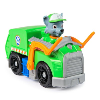 Véhicule 15 cm et figurine La Pat Patrouille : Camion de recyclage Rocky