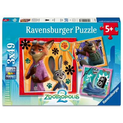 Puzzle 3x49 pièces Une nouvelle mission - Zootropolis 2