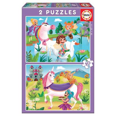 2 Puzzles de 20 pièces Licornes et Fees_La Grande Récrée_1