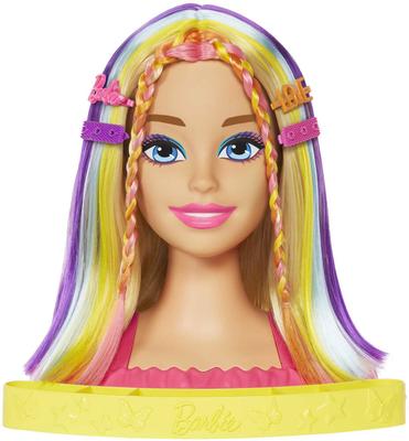 Barbie Ultra chevelure - Tête à coiffer blonde mèches arc-en-ciel_La Grande Récrée_1