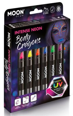 6 Crayons de Peinture Intense Neon Uv pour Le Corps Moon Glow_La Grande Récrée_1