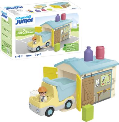 Ouvrier avec camion et garage Playmobil Junior 71686_La Grande Récrée_1