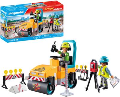Ouvriers avec rouleau compresseur Playmobil Action Heroes 71751_La Grande Récrée_1
