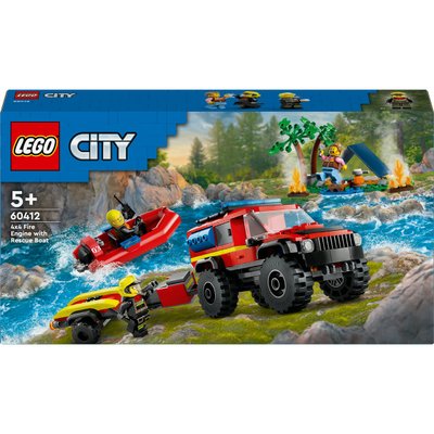 Le camion de pompiers 4x4 et le canot de sauvetage Lego City 60412