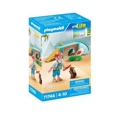 Enfant avec 2 cochons d'Inde et accessoires Playmobil My Life 71746