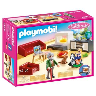 Salon avec cheminée Playmobil Dollhouse 70207_La Grande Récrée_1