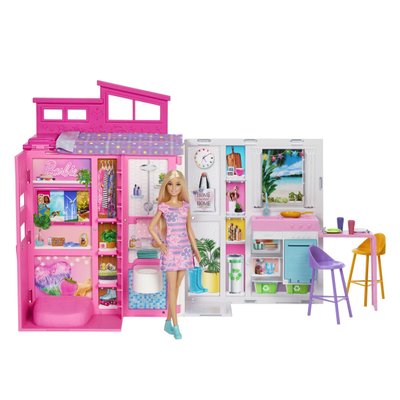 Poupée Barbie maison de vacances à emporter