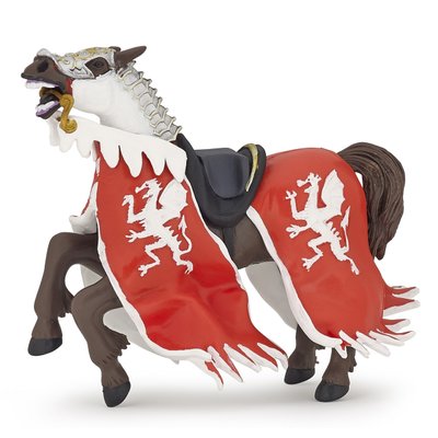Figurine cheval du roi au dragon rouge