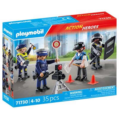 Set métiers de la police : 4 policiers  PLAYMOBIL ACTION HEROES 71730