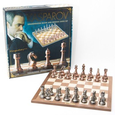 Jeu d'échecs en argent et bronze Kasparov