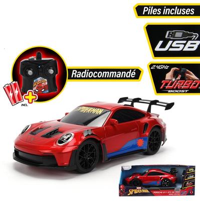 Voiture Porsche 911 Spider-man Radiocommandée Jada_La Grande Récrée_1