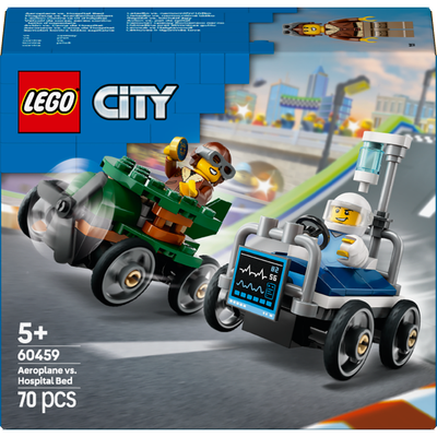 Pack de bolides de course : avion contre lit d'hôpital LEGO City 60459