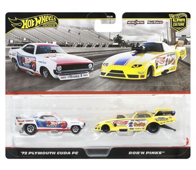 Coffret 2 voiture Hot Wheels car culture premium -72 Plymouth cuda FC et Rob'N Pinks_La Grande Récrée_1