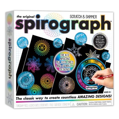 Spirograph multicolore et paillettes