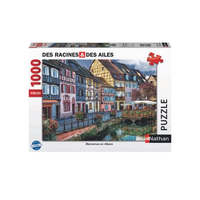 Puzzle 1000 pièces Bienvenue en Alsace - Des racines et des ailes