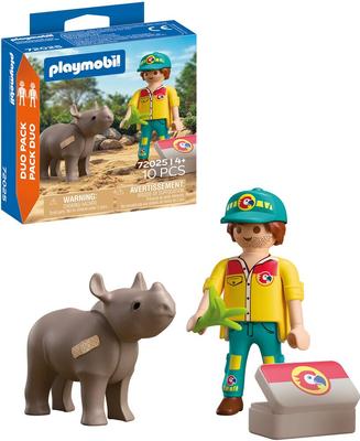 Soigneur et rhinocéros - Playmobil Duo 72025_La Grande Récrée_1