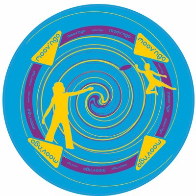 Frisbee géant en tissu bleu Moov'ngo