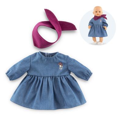 Robe en jeans et foulard Petit Explorateur pour poupon 30cm