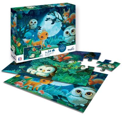 Puzzle 2x24 pièces Au clair de lune_La Grande Récrée_1