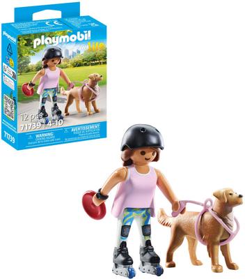 Jeune fille rolleuse avec Retriever  PLAYMOBIL MY LIFE 71739_La Grande Récrée_1