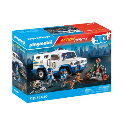 Fourgon blindé avec convoyeurs de fonds Playmobil Action heroes 71597 - Anniversaire 50 ans
