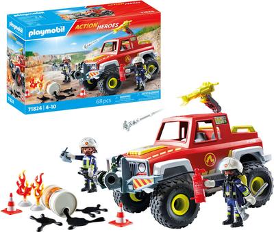Véhicule de pompiers avec bidon enflammé PLAYMOBIL ACTION HEROES 71824_La Grande Récrée_1
