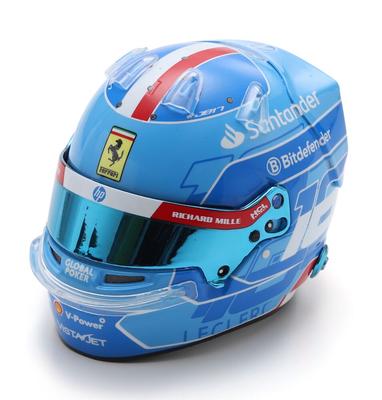 Casque miniature Charles Leclerc Scuderia Ferrari GP de Miami 2024 – Version Deluxe _La Grande Récrée_1