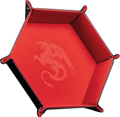 Piste de Des - Dragon Rouge 19 X 19 Cm - Cuir et Velours_La Grande Récrée_1