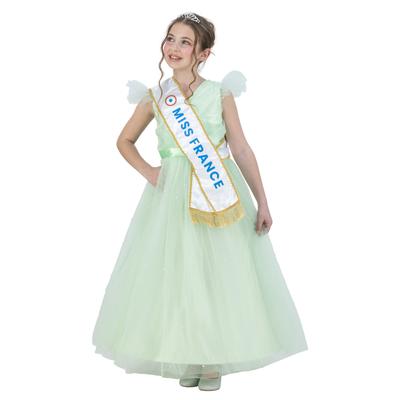 Robe Miss France verte - 140 cm 10 ans