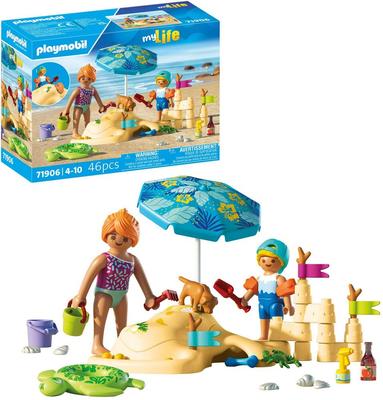 Famille jouant dans le sable à la plage Playmobil My Life 71906_La Grande Récrée_1