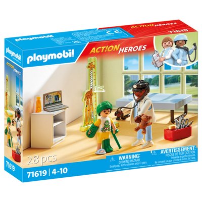 Pédiatre avec enfant Playmobil Action Heroes 71619