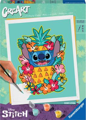 CreArt Peinture aux numéros Stitch ananas 24x30 cm_La Grande Récrée_1