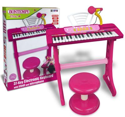 Clavier Electronique de 37 Touches avec Micro Pieds et Tabouret 7 Sons_La Grande Récrée_1