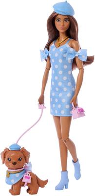 Poupée Barbie Twinning Looks Chien Pois Bleu_La Grande Récrée_1