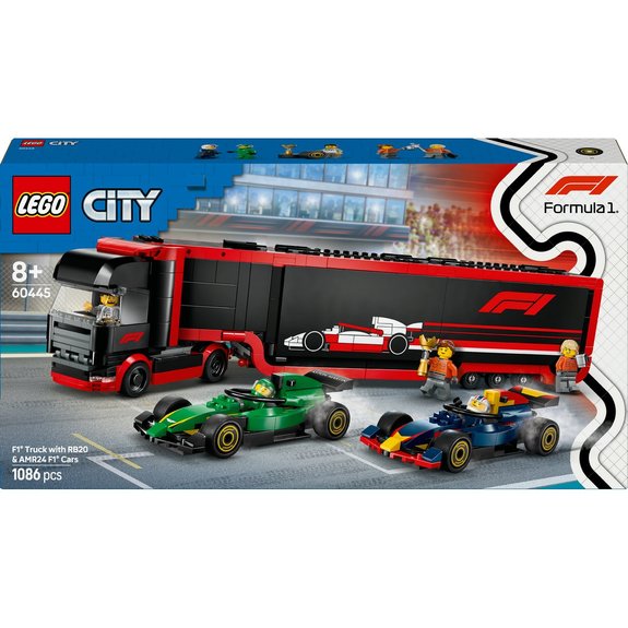 Camion Aston Martin and Red Bull vehicules Formule 1 LEGO City 60445