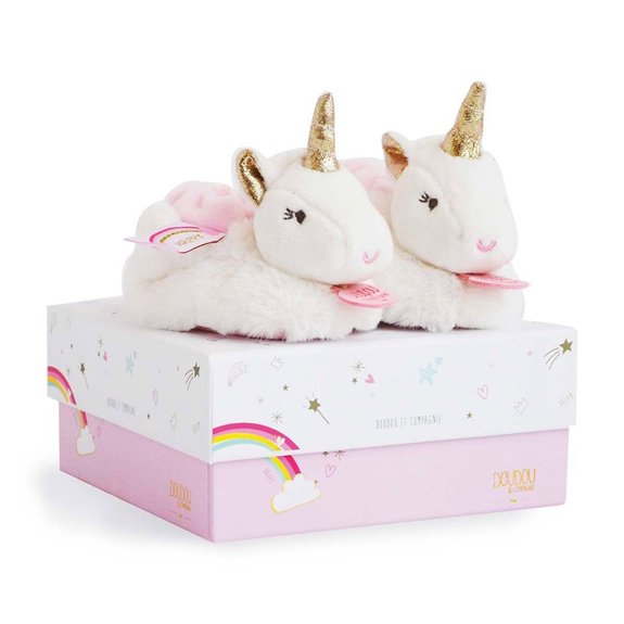 Chaussons licorne avec hochet
