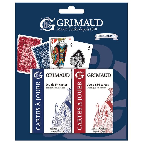 2 jeux de 54 cartes Grimaud origine 