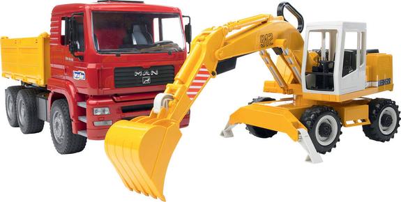 Bruder MAN Dump Truck with Liebherr Excavator 2