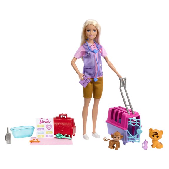 Barbie Famille Coffret Poupée Et Ses Animaux, Avec Figurines Chiot, Lapin à  Prix Carrefour