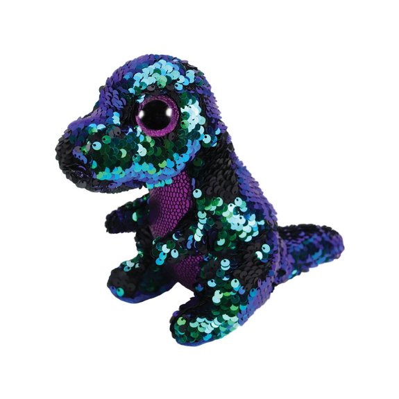 Flippables Small - Peluche sequins Crunch le dino 15 cm