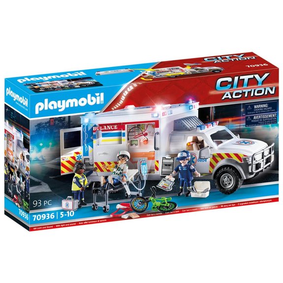 Playmobil City Action Ambulance avec secouristes et blessé
