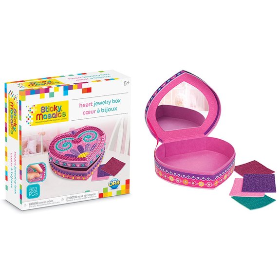 Sticky mosaics boîte bijoux coeur