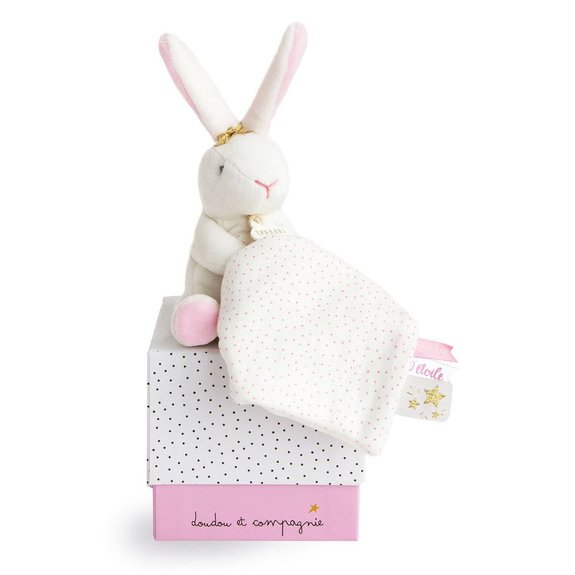 Lapin Fleurs - Pantin avec Doudou