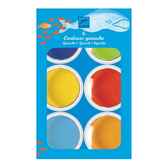 6 pastilles de gouaches