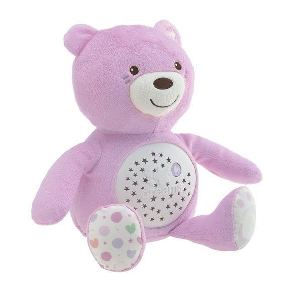 Peluche projecteur Baby bear rose