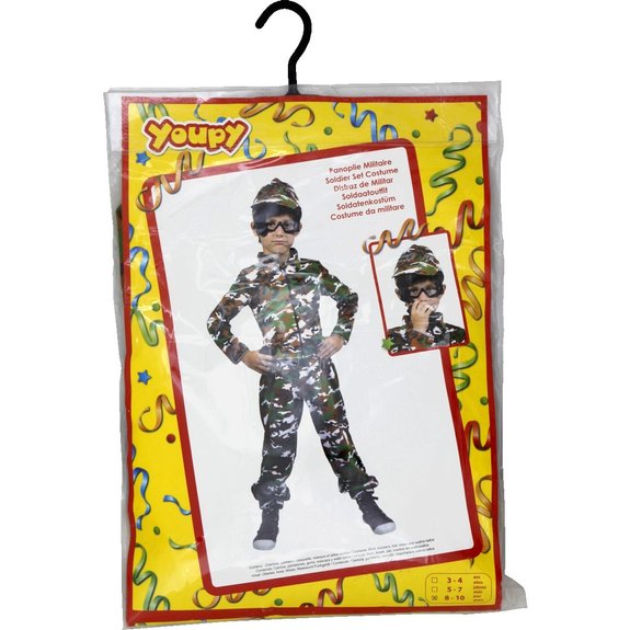 Panoplie de militaire avec casquette et accessoires 5-7 ans