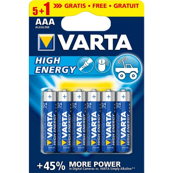 Piles High Energy LR03 5+1 gratuite 