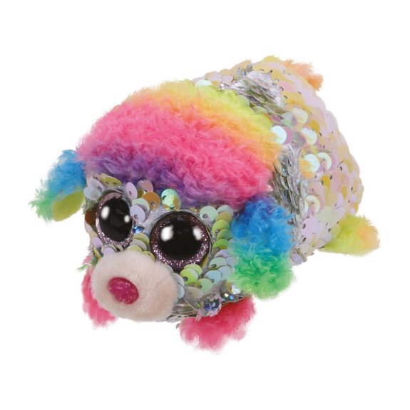 Teeny Ty sequins - Peluche Rainbow le caniche 8 cm